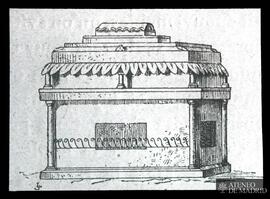 ¿Dibujo de un sarcófago, algo relacionado con lo etrusco?