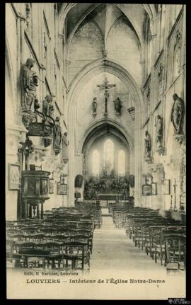 Tarjeta postal de vista interior de la Église Notre-Dame de Louviers editada por E. Barbier para ...