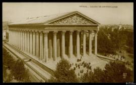 Tarjeta postal de vista panorámica de la Église de la Madeleine de París editada por Noyer Armand...