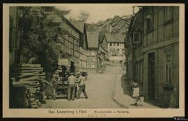 Tarjeta postal de escena costumbrista urbana en la Ritscherstrasse y Weinberg en Bad Lauterberg e...