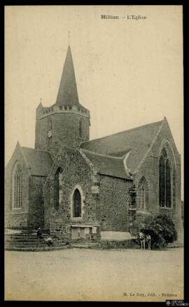 Tarjeta postal de vista exterior de la Église Saint-Jean-Baptiste de Hillion editada por M. Le Ro...