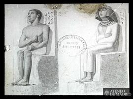 Museo de Gizéh. Estatuas de Rahotpu y de Nofrit
