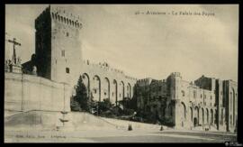 Tarjeta postal de vista exterior del Palacio Papal de Aviñón editada por Félix Jean en la misma c...