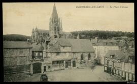 Tarjeta postal de la Place d'Armes en Caudebec-en-Caux editada por P. Védie