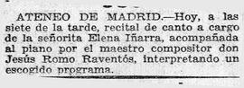 1931-12-20. Recital de canto de Elena Iñarra. Ahora (Madrid)