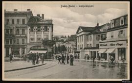 Postal de la Leopoldsplatz en Baden-Baden editada por Stengel & Co.