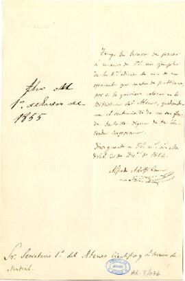 1854-12-20. Carta de Alfredo Adolfo Camús