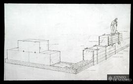 Construcción de un muro de tapial Dibujo de Gustavo Fernández Balbuena