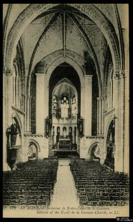 Tarjeta postal de vista interior de la Iglesia de Notre-Dame de la Couture en Le Mans editada por...