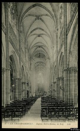 Tarjeta postal de vista interior de la Nave de la Église Notre-Dame de Le Grand Andely en Les And...