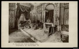 Tarjeta postal de vista interior del cuarto de Napoleón en el Palacio de Fontainebleau editada po...