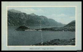 Tarjeta postal de vista panorámica de Bellagio y sus alrededores en el Lago di Como editada por B...