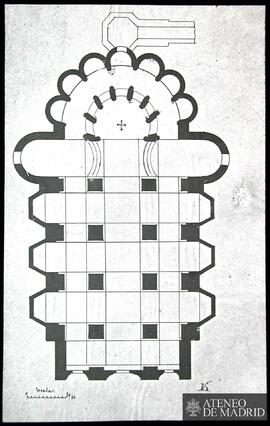 Planta de una iglesia (Dibujo de Vicente Lampérez y Romea)
