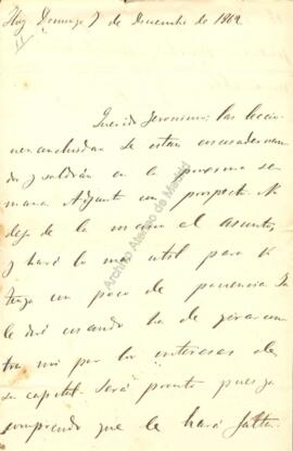 1862-12-07. Carta de Emilio Castelar a Jerónimo Amat