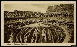 Tarjeta postal de vista interior del Coliseo de Roma editada por A. Scrocchi en Milán