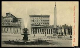 Tarjeta postal de la Plaza de San Pedro y el Palacio Apostólico de la Ciudad del Vaticano en Roma