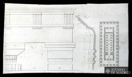 
Planta y secciones de un templo griego
