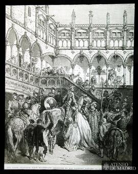 
Ilustración de "Don Quijote de la Mancha" por Gustave Doré: "Que votre grandeur a...