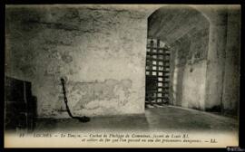 Tarjeta postal de vista interior del calabozo de Philippe de Commynes, favorito de Luis XI en la ...