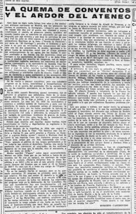 1931-05-15. Artículo sobre el problema clerical y las discusiones del Ateneo. El Liberal (Madrid)
