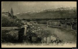 Tarjeta postal de vista general de Grenoble, el Couvent Sainte-Marie d'en-Haut y los Alpes editad...