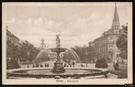 Tarjeta postal de la Kaisserplatz en Bonn editada por el Kunstverlag Wilhelm Köhler en la misma c...