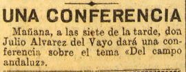1931-04-10. Anuncio de conferencia de Julio Álvarez del Vayo. El Liberal (Madrid)