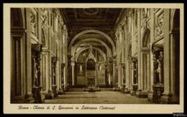 Tarjeta postal de vista interior de la Archibasílica de San Juan de Letrán de Roma editada por A....