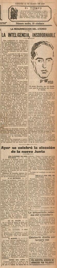 1930-03-14. La elección de la nueva Junta de Gobierno del Ateneo. El Liberal (Madrid)