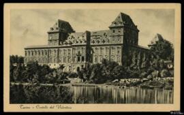 Tarjeta postal circulada de vista general del Castillo del Valentino de Turín editada por G. C. T...