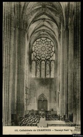 Tarjeta postal de vista interior del transepto norte de la Catedral de Chartres editada por Rober...