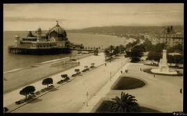 Tarjeta postal de vista panorámica del Paseo de los Ingleses o Promenade des Anglais de Niza edit...