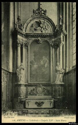 Tarjeta postal de la Capilla de San Pedro en la Catedral de Amiens editada por L. Caron en la mis...