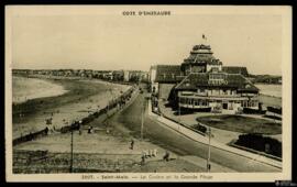 Tarjeta postal de vista panorámica de la Grande Plage y el Casino de Saint-Malo editada por Laure...