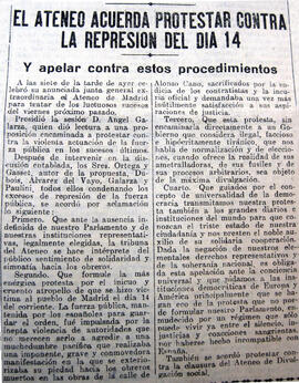 1930-11-19. Protesta contra la represión del día 14. El Liberal (Madrid)