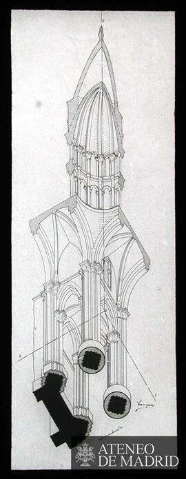 Perspectiva del crucero de la Catedral de Salamanca. (Dibujo de Vicente Lampérez y Romea)
