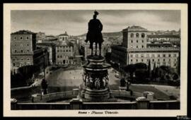 Tarjeta postal de vista panorámica de la Piazza Venezia de Roma editada por A. Scrocchi - Milano-...