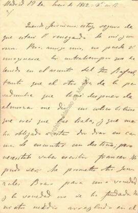 1862-01-12. Carta de Emilio Castelar a Jerónimo Amat