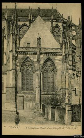 Tarjeta postal de vista exterior de una capilla del Ábside de la Catedral de Le Mans editada por ...