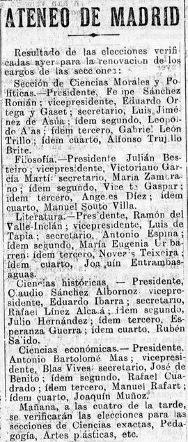1931-07-05. Elecciones a cargos de Secciones. El Liberal (Madrid)
