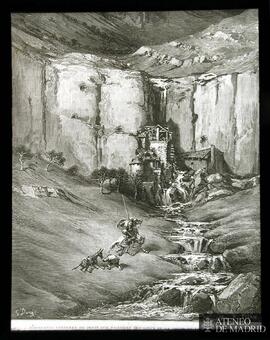 
Ilustración de "Don Quijote de la Mancha" por Gustave Doré: "Rossinante s'effraya...