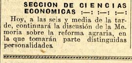 1931-11-25. Continúa el debate sobre la reforma agraria. El Liberal (Madrid)