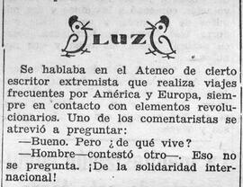 1932-01-09. Anécdota de un escritor extremista. Luz (Madrid)