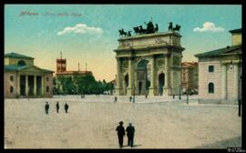 Tarjeta postal a color del Arco della Pace de Milán editada por A. Scrocchi en la misma ciudad y ...