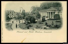 Tarjeta postal de vista exterior de la Kurhaus del distrito de Cannstatt en Stuttgart editada por...