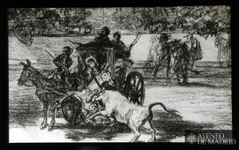 Madrid. Museo del Prado. Goya, Francisco de: "Combate de un coche enjaezado con dos mulos"