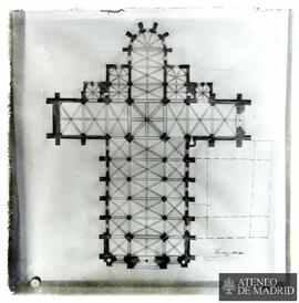 Catedral de Burgos. Planta hipotétitca de la primera disposición. (Dibujo de Vicente Lampérez y R...