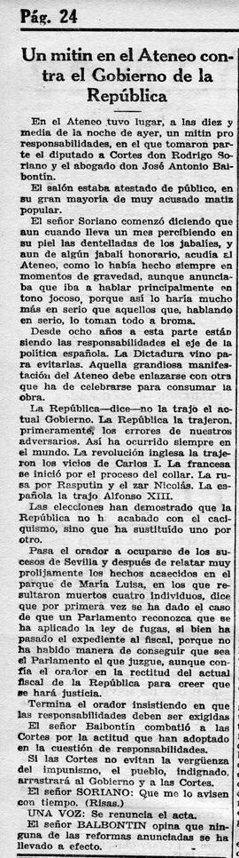 1931-08-30. Mitin contra el Gobierno de la República (conferencia de Rodrigo Soriano y José Anton...