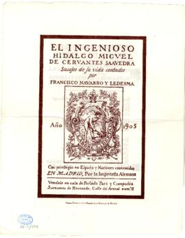 1905-11-09. Programa de la velada necrológica en honor de Francisco Navarro Ledesma