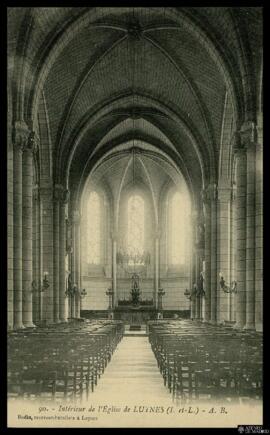 Tarjeta postal de vista interior de la Église Sainte-Geneviève de Luynes editada por A. Bruel